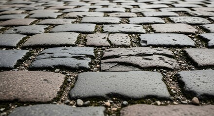 Cobblestone Pavement - A Textured Urban Landscape.