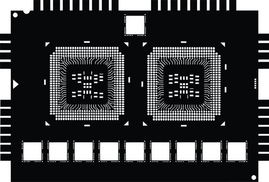 CPU Core Overload Silhouette &ndash; Processing Bottleneck Imbalance