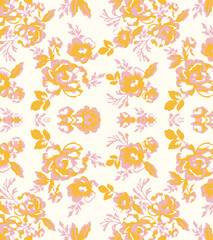 Obraz premium botanic seamless pattern with exotic flowers and leaves, hand drawn background. floral pattern. Tile with tropical leaf