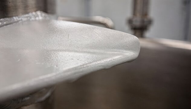 Closeup of a ceramiccoated agitator blade showing smooth surface and enhanced durability against chemical wear and hightemperature erosion in industrial mixing processes.