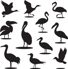 Obraz premium Wild Animal Silhouette Collection – Forest & Safari Vector Icons