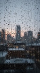 Rainy Day Cityscape - A Window to Urban Reflections.