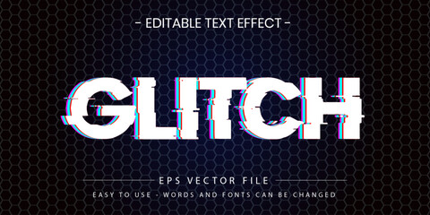 Glitch Editable Text Effect with Digital Distortion Style © Rohib