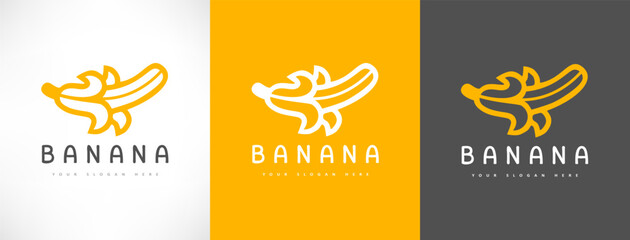 Banana logo vector. Fruit illustration