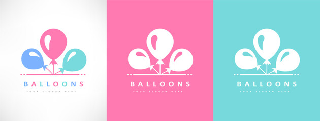 air balloons logo vector. Design illustration
