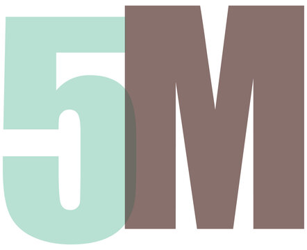 Large brown and green 5m logo or text on a white background representing branding or marketing concepts clearly and simply