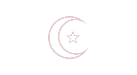Fototapeta premium Islamic crescent moon and star symbol