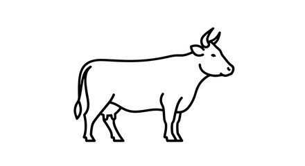 Fototapeta premium Cow line icon