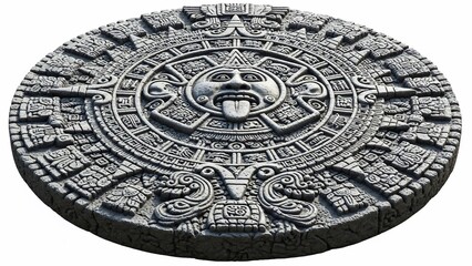 Ancient Aztec Calendar Stone Carving Detail.