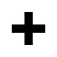 Obraz premium Black plus sign silhouette on white background