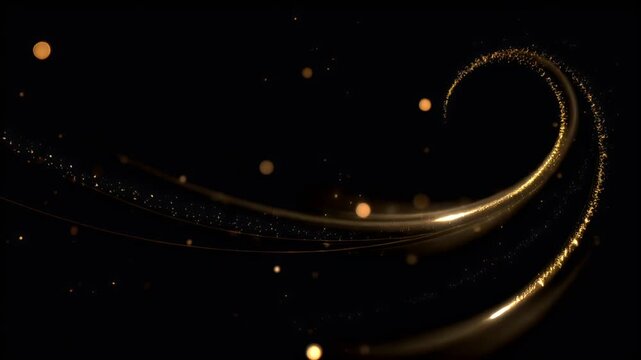 Romantic love theme for Valentines Day. A golden heart with sparkles on a black background, creating a mesmerizing contrast between the two colors.