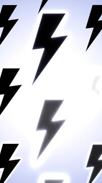 Black lightning bolt icons on white.