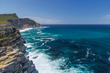 Rough ocean and rocks at Cape of Good Hope