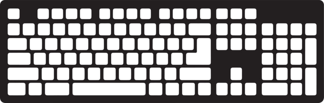 Computer Keyboard Solid Flat Vector Icon Isolated on White Background.
