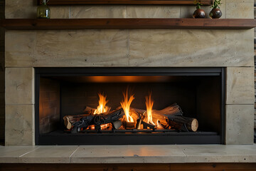 Obraz premium fireplace with burning candles