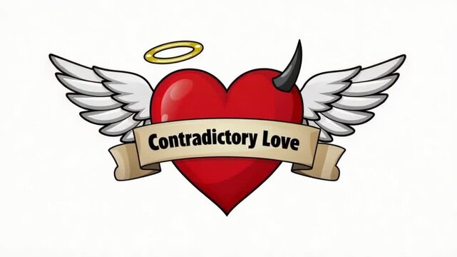 Contradictory love heart tattoo design.