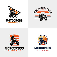 Set of Motocross logo vector illustration design