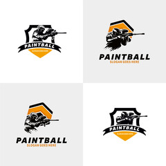 Set of Paintball sport Logo Design Template