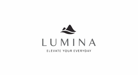 Lumina Logo Design with Mountain Symbol.
