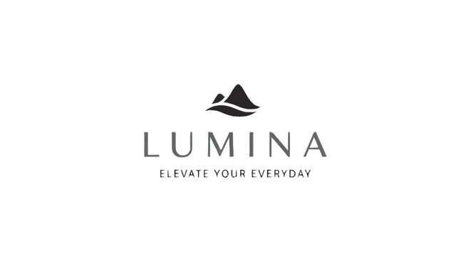 Lumina Logo Design with Mountain Symbol.