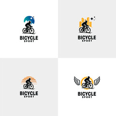 Set of illustration bicycle sport logo design