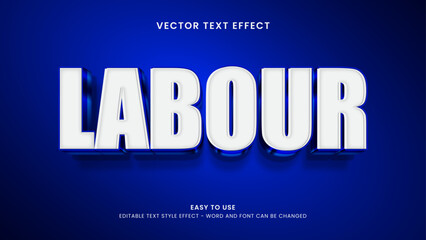 labor editable text effect 3d vector