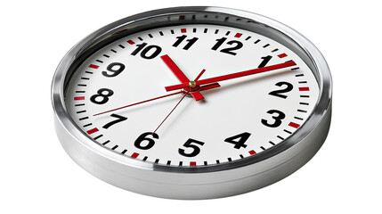 Time's Precision: A classic circular clock displays the passage of moments, the hands marking the rhythm of life in a modern setting.