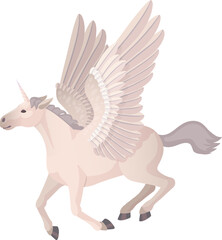 Fototapeta premium Flying pegasus character. Winged fairytale animal creature