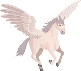 Fototapeta premium Legendary beast character. Flying horse cartoon icon