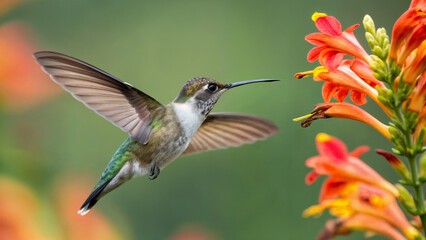 Fototapeta premium hummingbird feeding on a flower