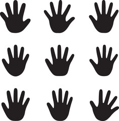 Obraz premium Hand Icon Set – Gesture and Symbol Collection