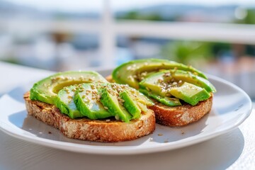 Avocado toast on plate