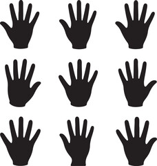Obraz premium Hand Icon Set – Gesture and Symbol Collection