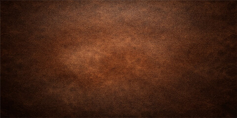 A dark brown grunge leather texture with a vintage aged pattern creates a rough textured backdrop of antique material for a dark retro wallpaper design