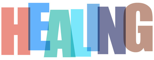 Colorful typography design of the word healing on transparent background © ismaile226