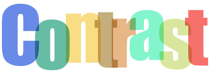 Colorful typography design of the word 'contrast' on transparent background © ismaile226