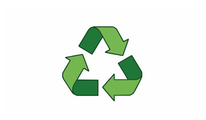 Obraz premium Recycling Icon Vector – Minimal Green Environmental Symbol