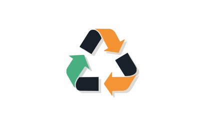 Obraz premium Flat Recycle Symbol Icon Vector – Environmental and Eco-Friendly Design