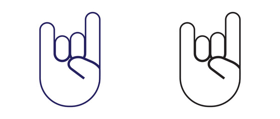 Fototapeta premium hand rock horns icon, rocks hands icon. Rock on Hand icon, vector illustration.