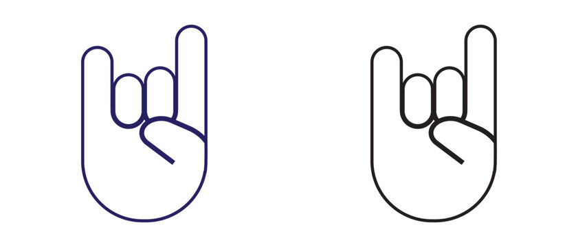 hand rock horns icon, rocks hands icon. Rock on Hand icon, vector illustration.