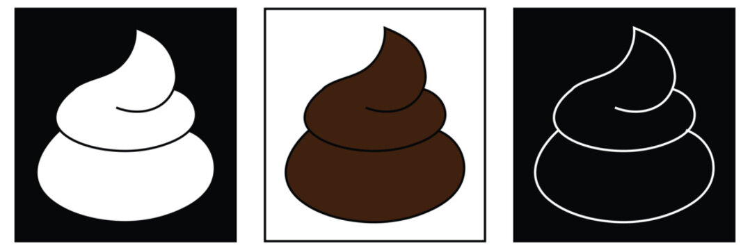 Poop icon symbol collection on white background eps 10