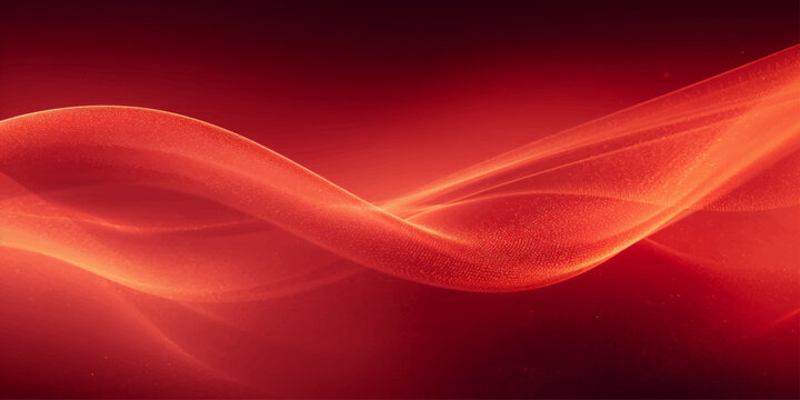 Abstract red background with an artistic wave design featuring motion curves and digital light patterns for an energetic flow wallpaper backdrop
