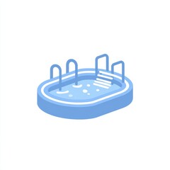 Minimal Vector Icon of a Swimming Pool in Blue