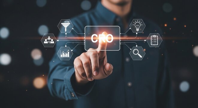 Conversion Rate Optimization (CRO) Concept with Digital Marketing Strategy and Data Analytics