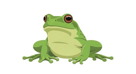Obraz premium Green Frog Illustration on White Background.