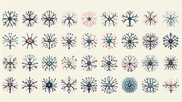 icon of nerve cells or neurons, DNA protons, and other biological needs