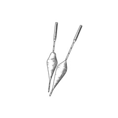 hand drawn professional fishing floats set line art vector illustration © YM