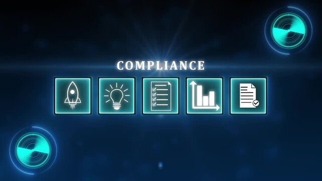 Business compliance and regulation concept showing digital document with check mark icon, symbolizing legal standards, corporate governance, risk management, policy, quality control in modern business