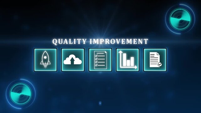 Quality and process improvement concept with a businessman enhancing organizational workflows, solving problems, driving continuous improvement, and boosting industrial management efficiency.4k