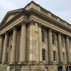 Obraz premium Architectural Grandeur - A Classical Building with Imposing Columns.